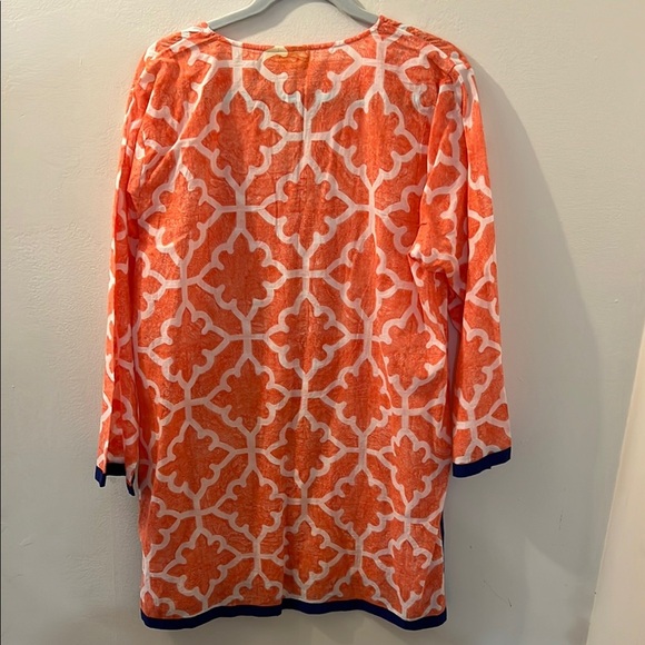 Roberta Roller Rabbit Orange and White Patterned Women's CoverUp - Picture 6 of 6